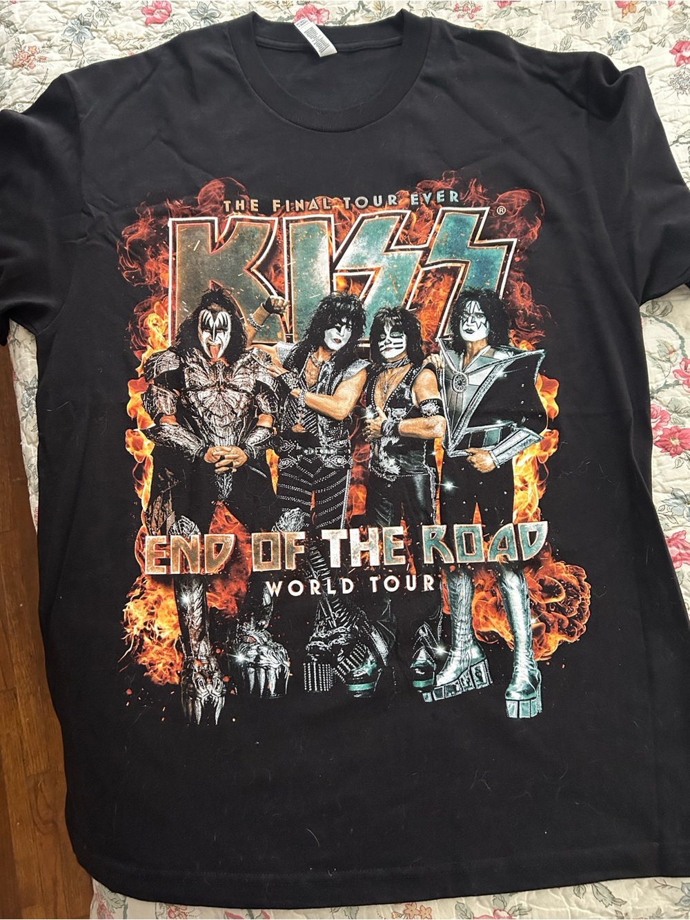 KISS End of the Road World Tour Black Graphic Men’s Large T-Shirt